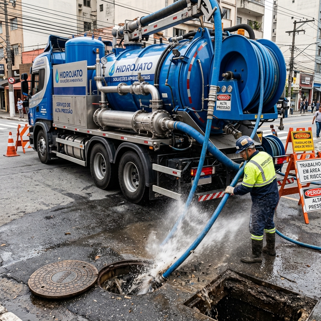 Hidrojateamento Esgoto - Comercial Desentupidora